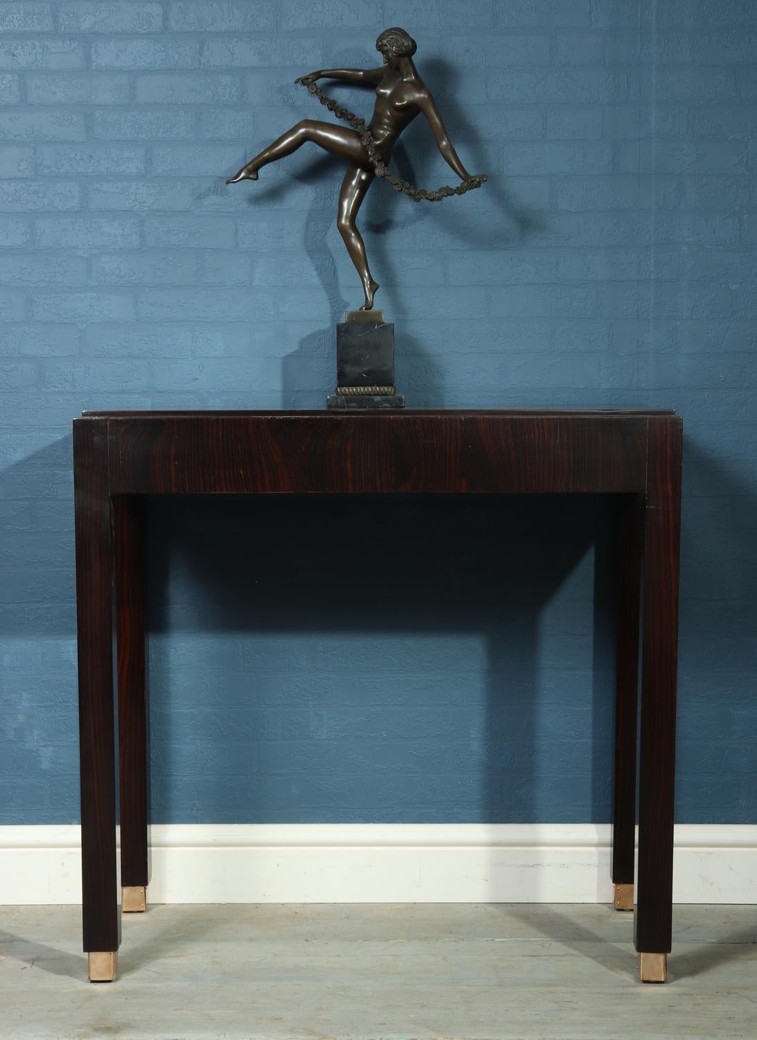 French Art Deco Macassar Ebony Side Table For Sale