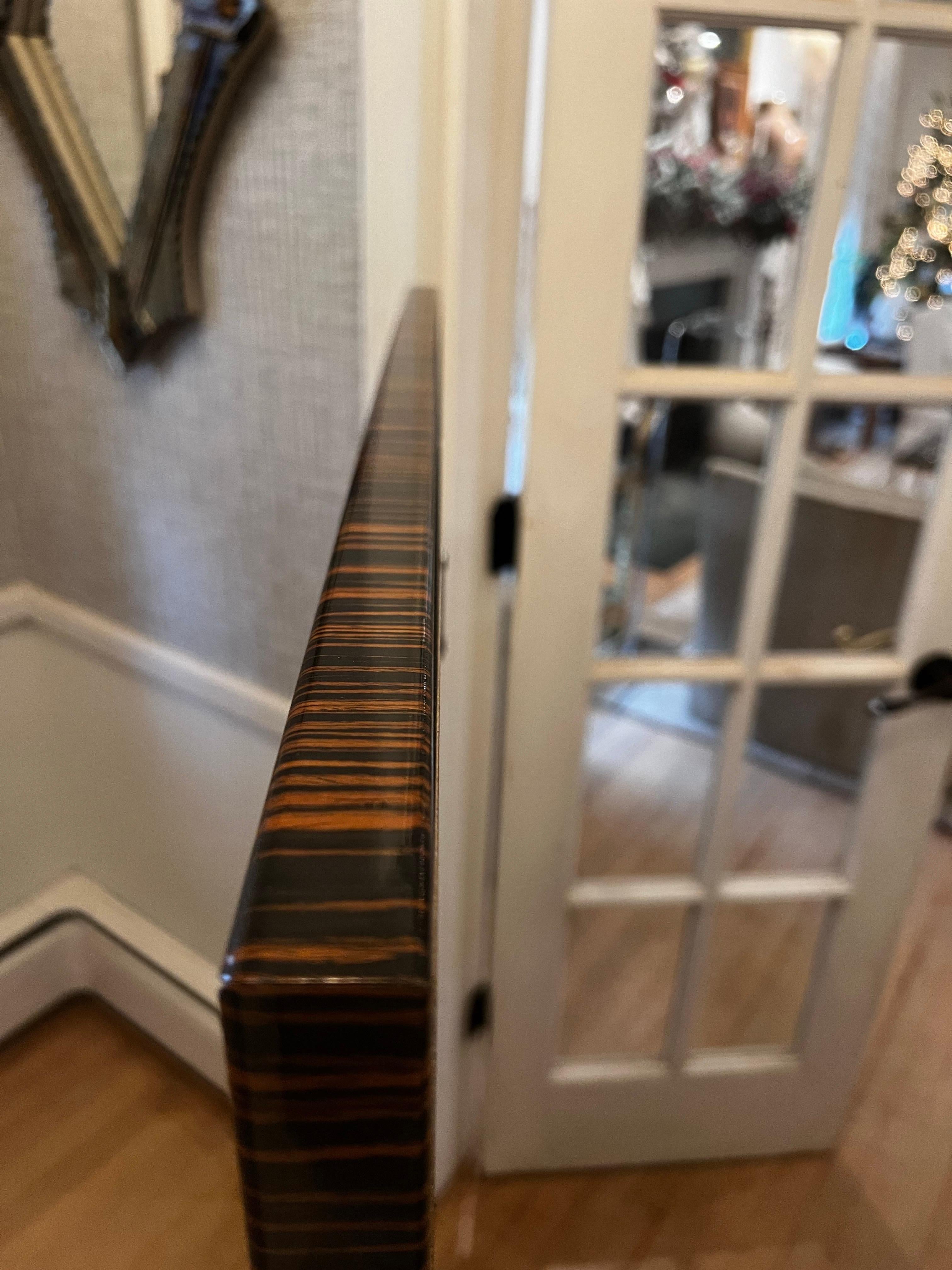 Specchio italiano impiallacciato in ebano Macassar Art Deco Mirror in vendita 1