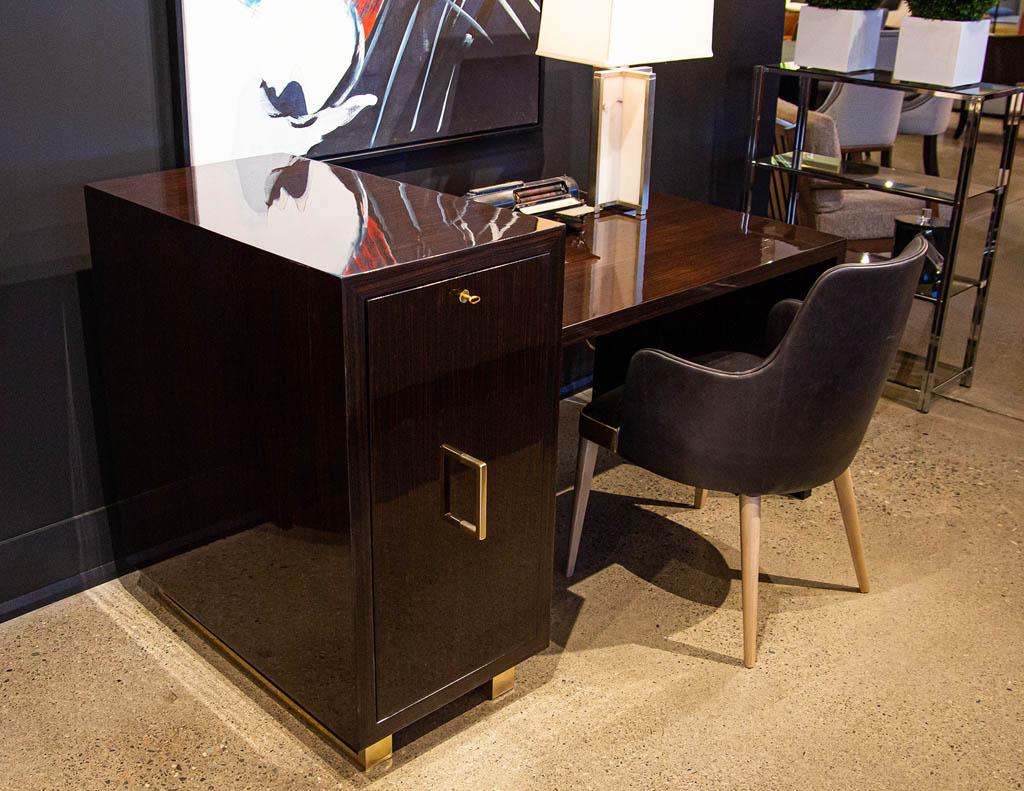 French Art Deco Macassar Executive Desk For Sale