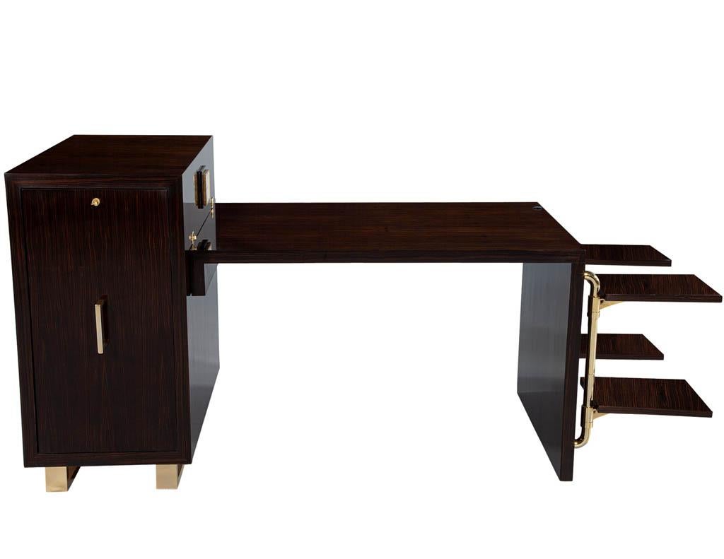 Metal Art Deco Macassar Executive Desk For Sale