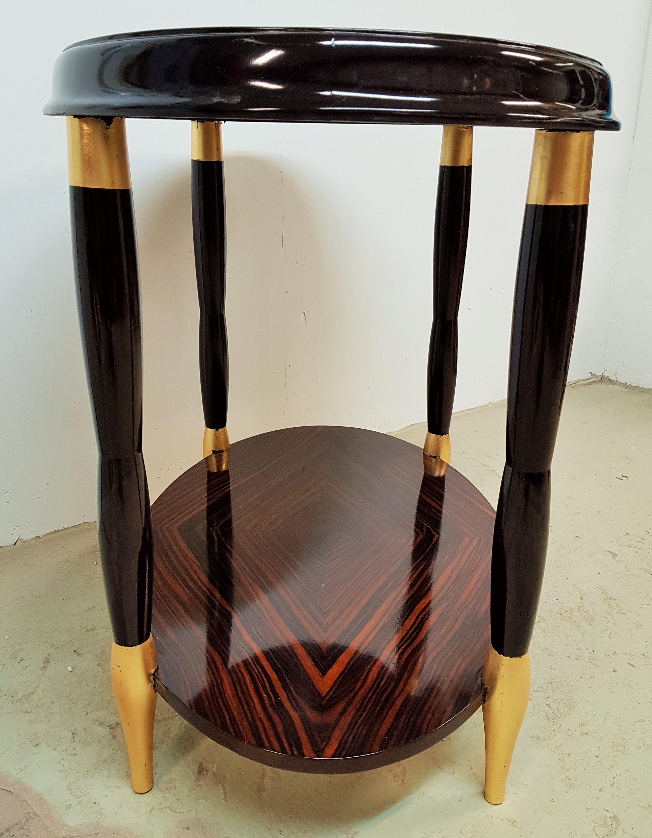 Art Deco Macassar Side Table Console, France, 1925 For Sale 8