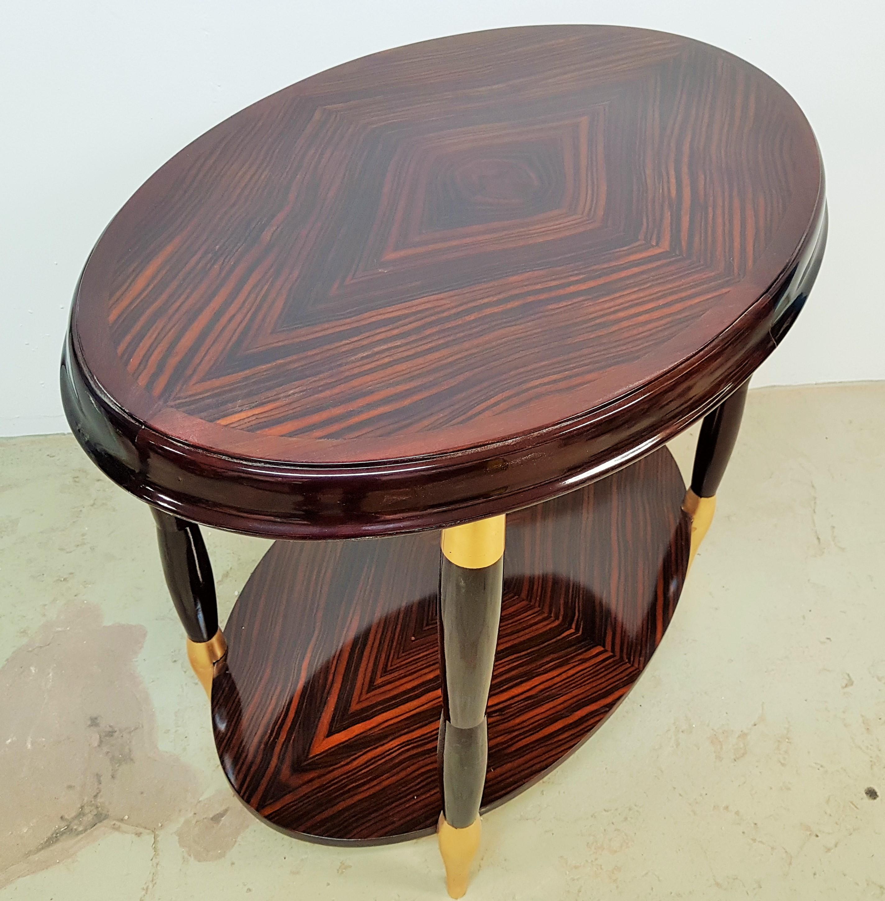 Art Deco Macassar Side Table Console, France, 1925 For Sale 10