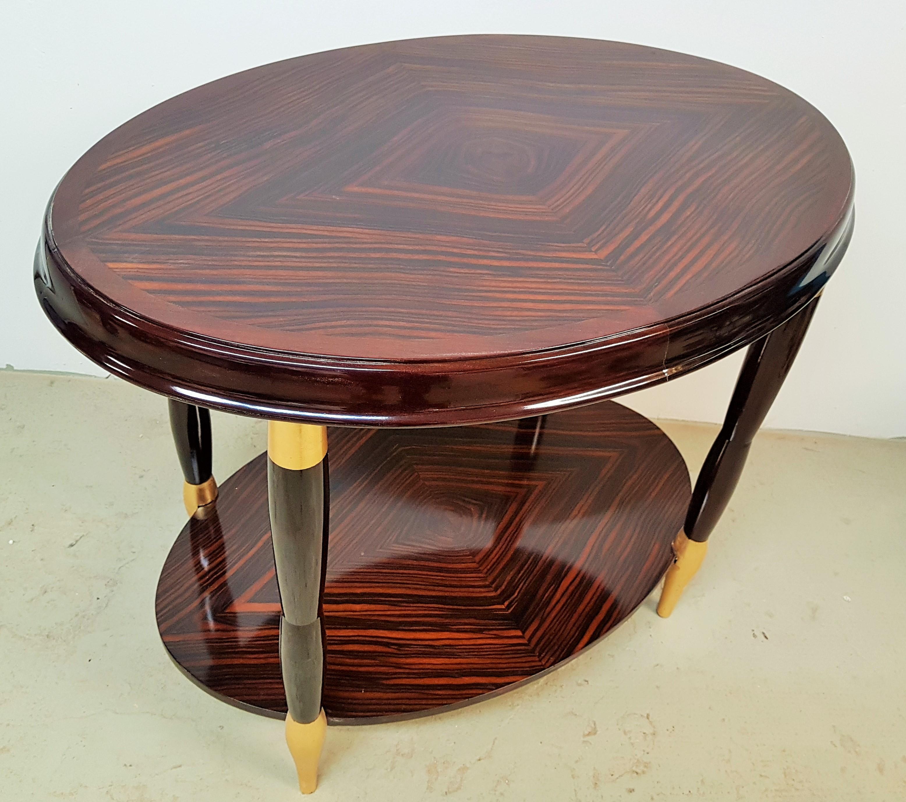 Art Deco Macassar Side Table Console, France, 1925 For Sale 11