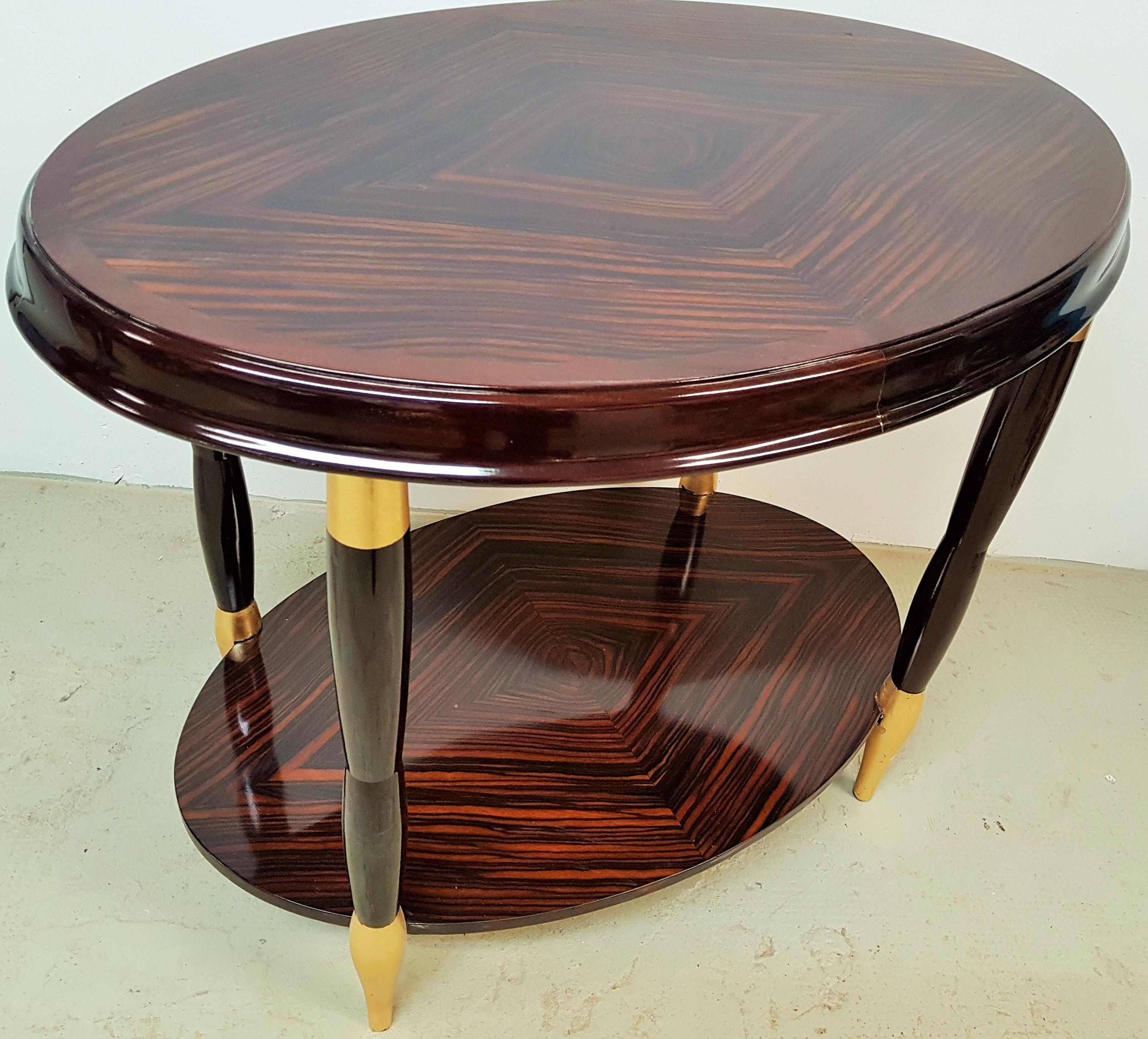 Art Deco Macassar Side Table Console, France, 1925 For Sale 12