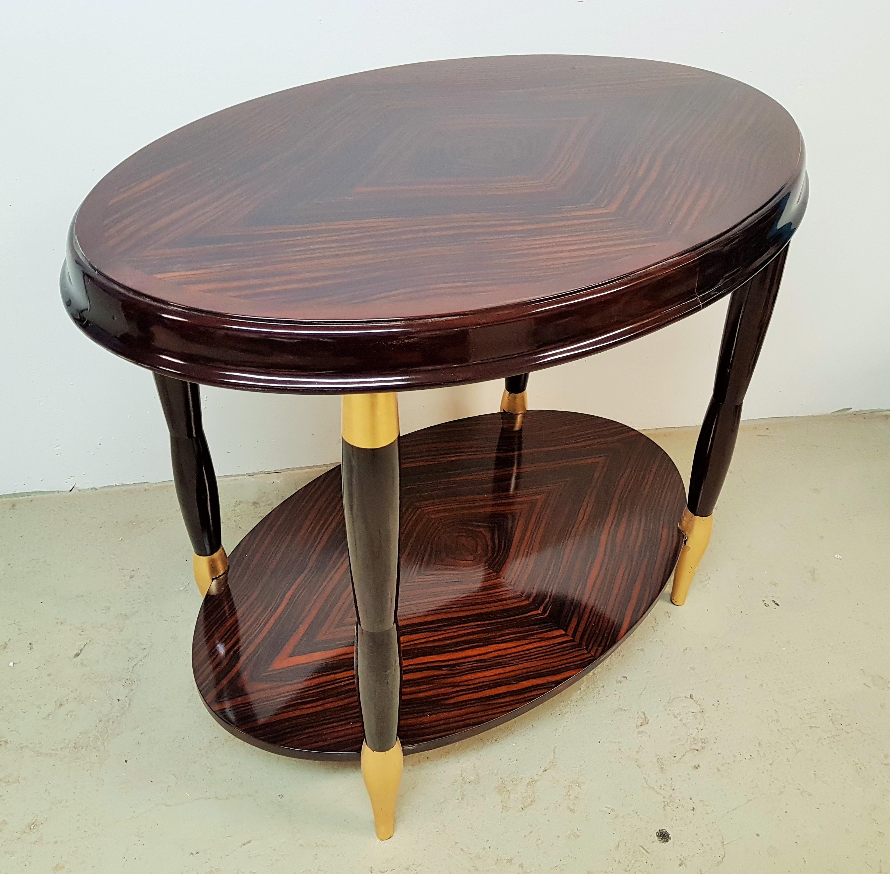 Art Deco Macassar Side Table Console, France, 1925 For Sale 13