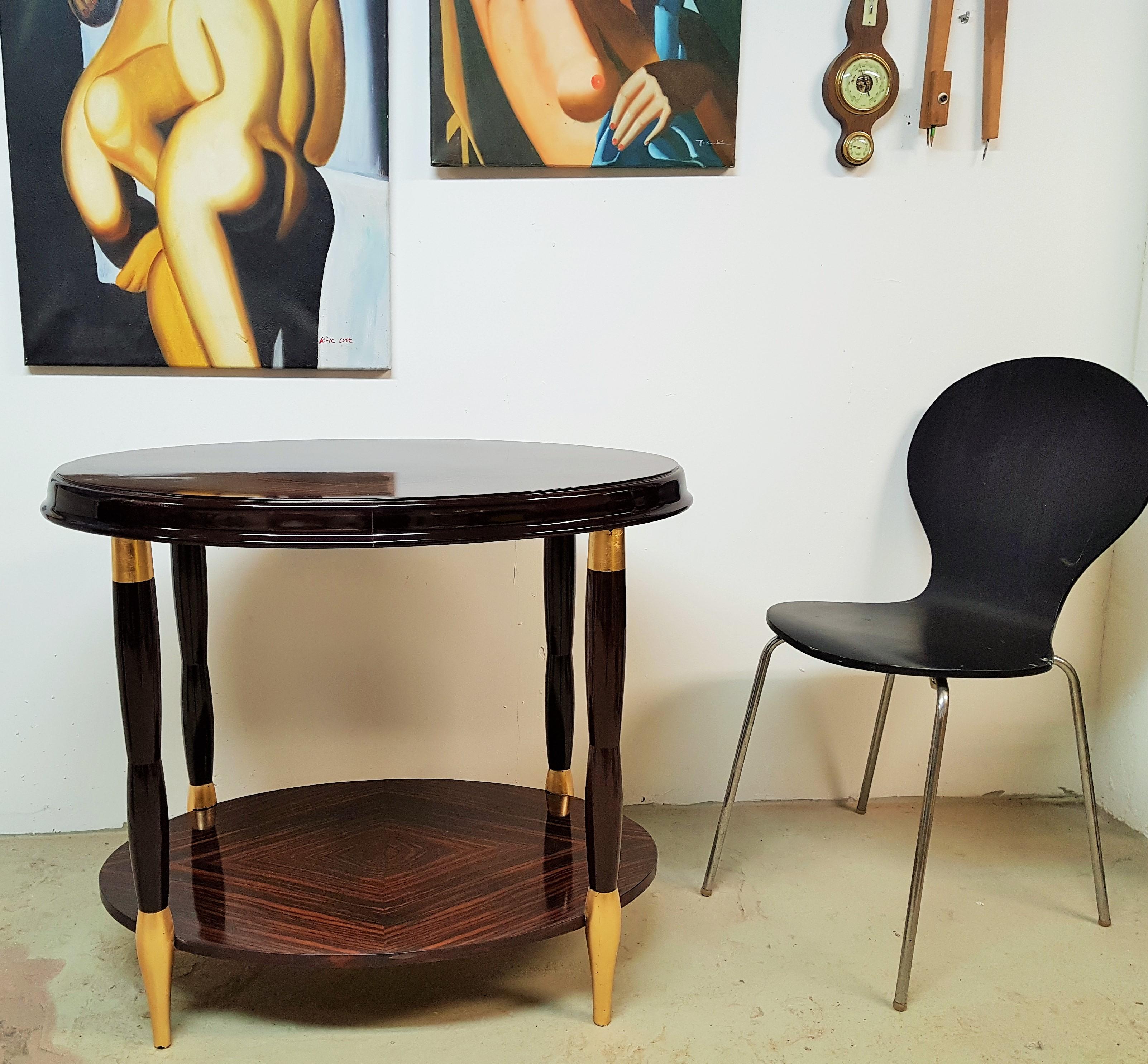 Art Deco Macassar Side Table Console, France, 1925 In Good Condition For Sale In Saarbruecken, DE