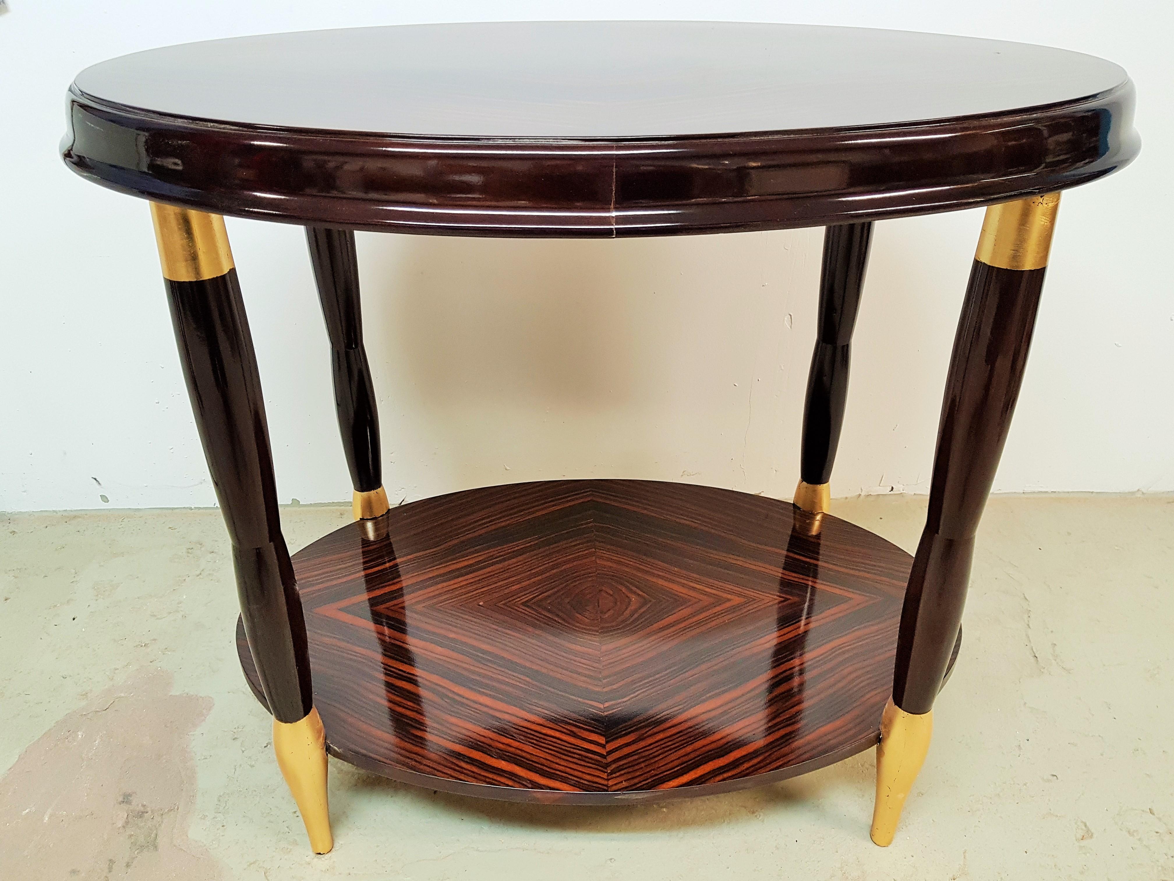 Art Deco Macassar Side Table Console, France, 1925 For Sale 3