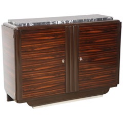 Art Deco  Midcentury Macassar Sideboard Marble Top