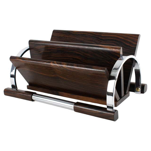 1940s Art Deco Letter Holder in Cypress Burl Wood- French Desk ...