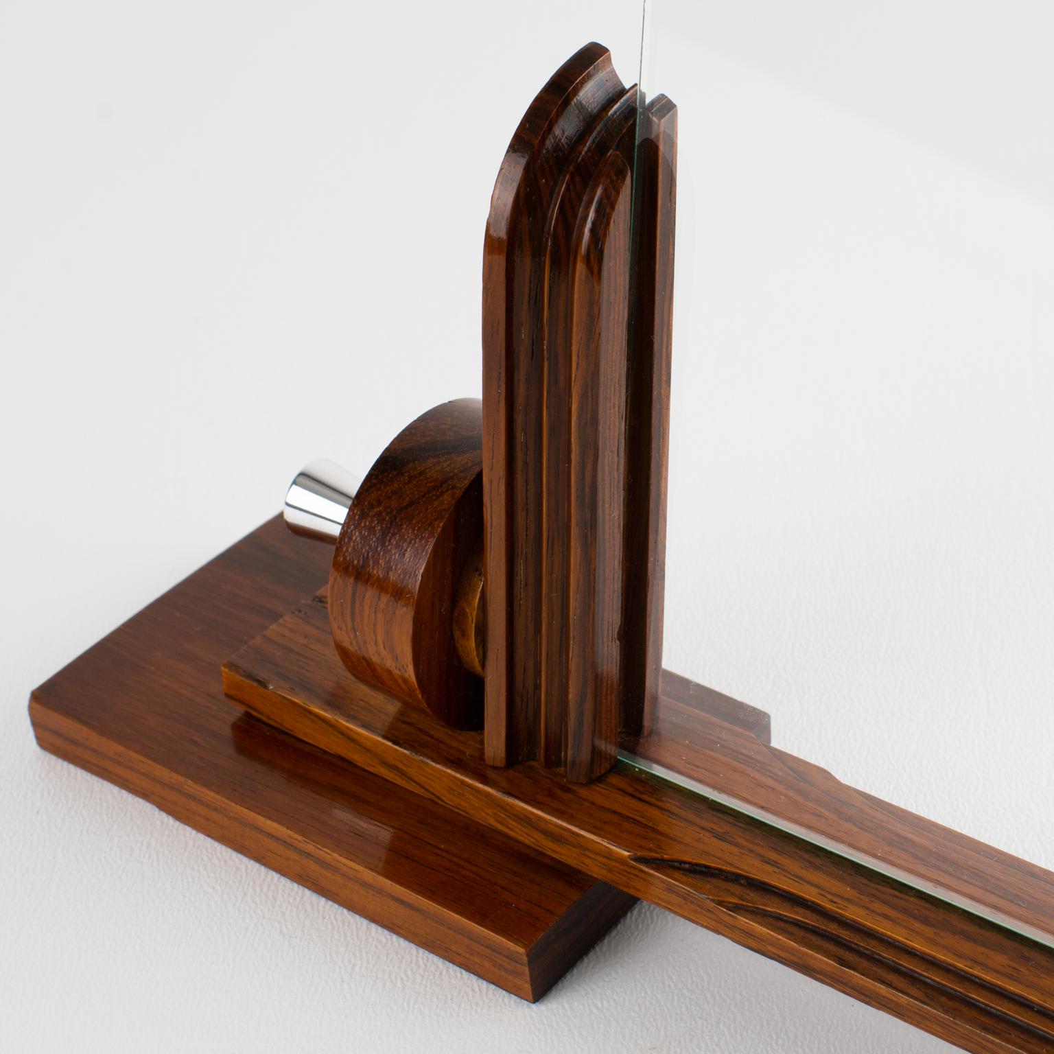 Art Deco Macassar Wood and Chrome Metal Picture Frame, France circa 1930 For Sale 5