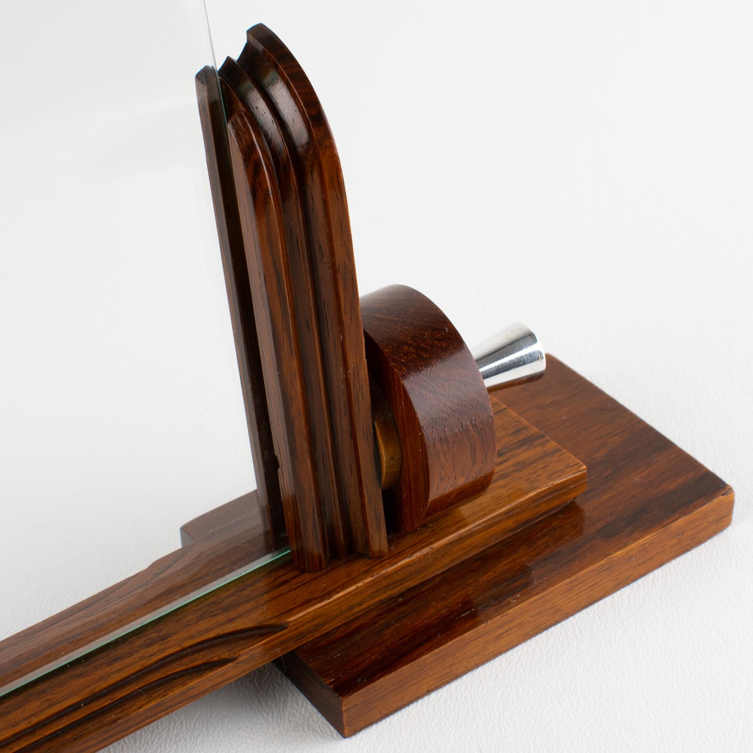 Art Deco Macassar Wood and Chrome Metal Picture Frame, France circa 1930 For Sale 6