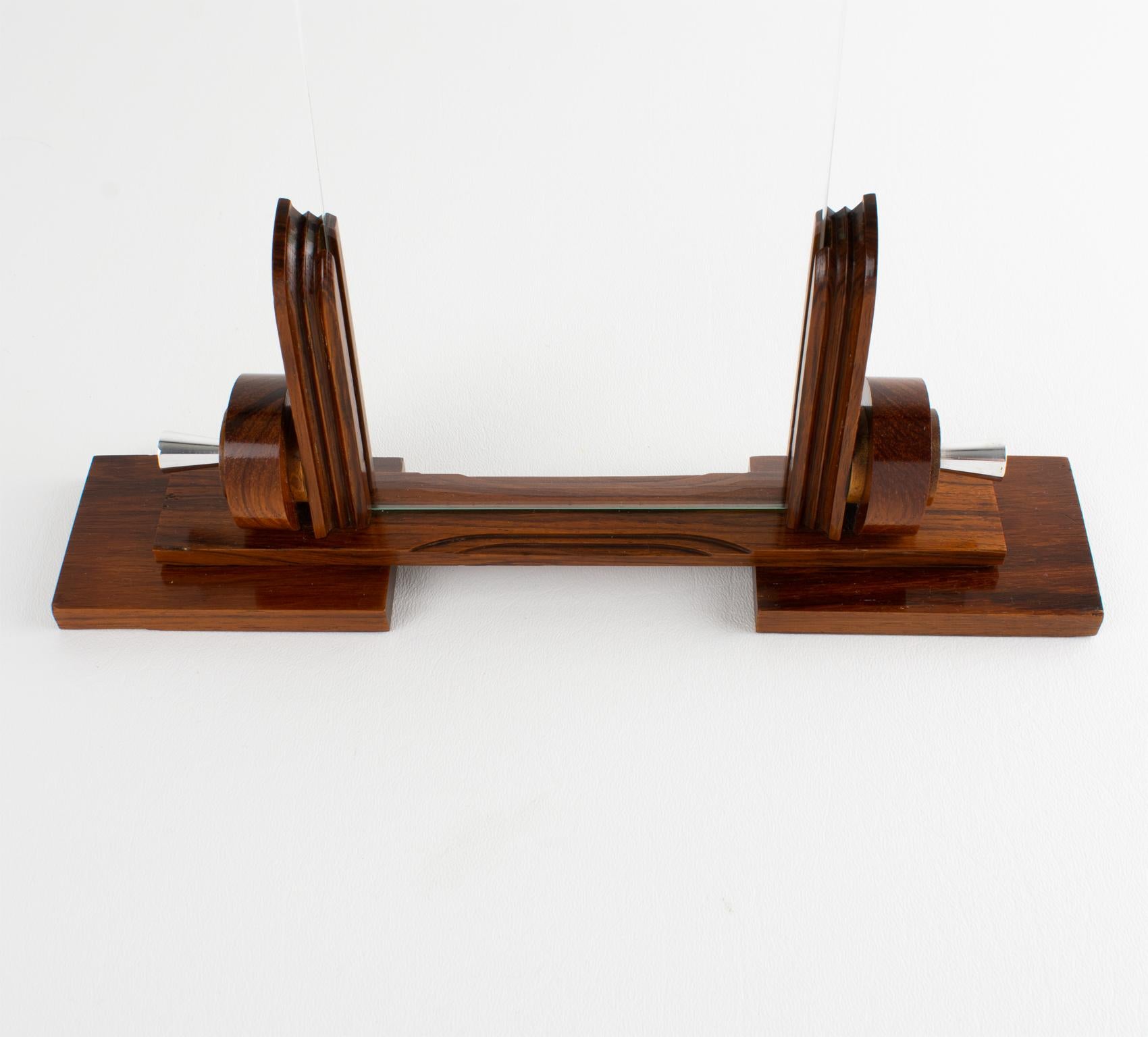 Art Deco Macassar Wood and Chrome Metal Picture Frame, France circa 1930 For Sale 2