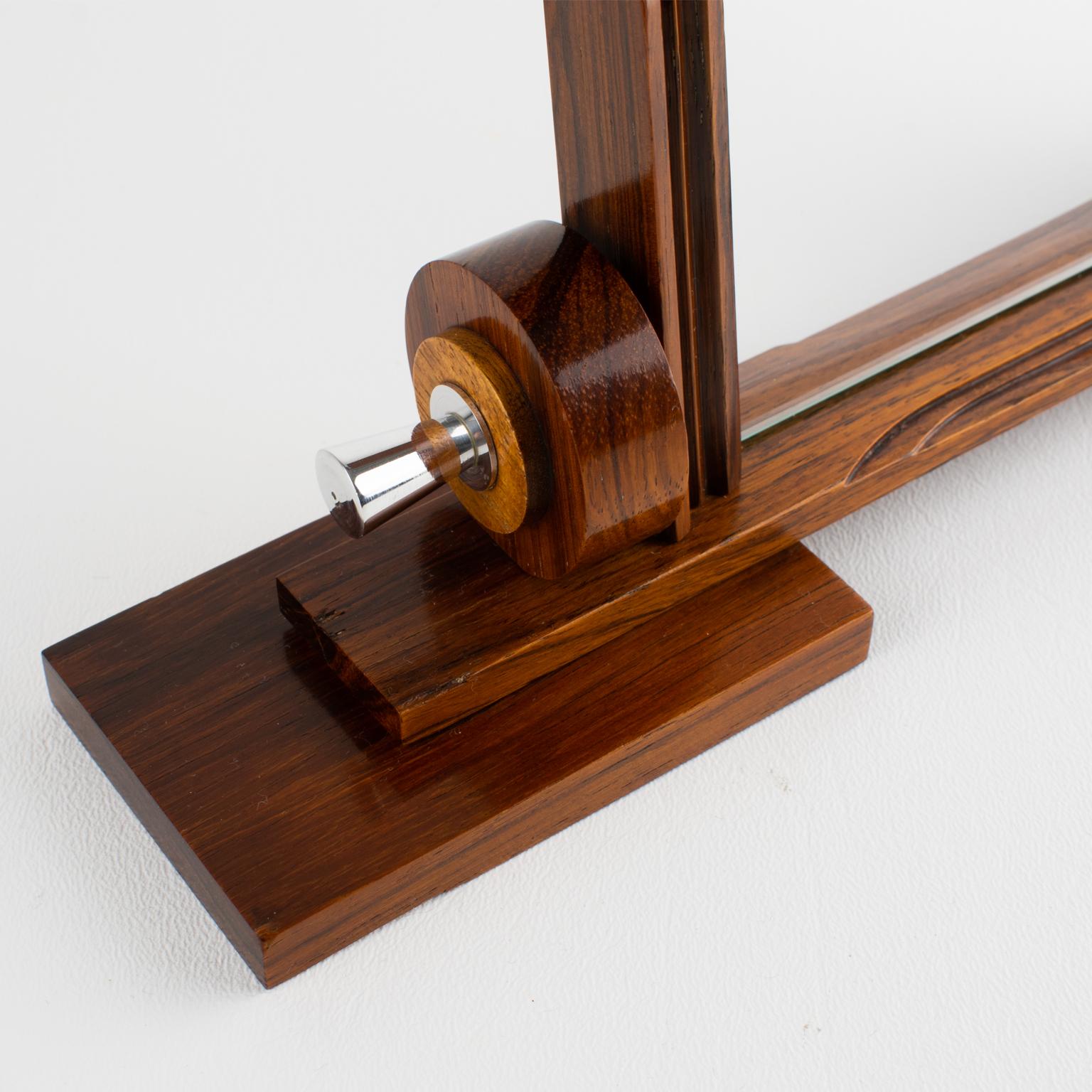Art Deco Macassar Wood and Chrome Metal Picture Frame, France circa 1930 For Sale 3