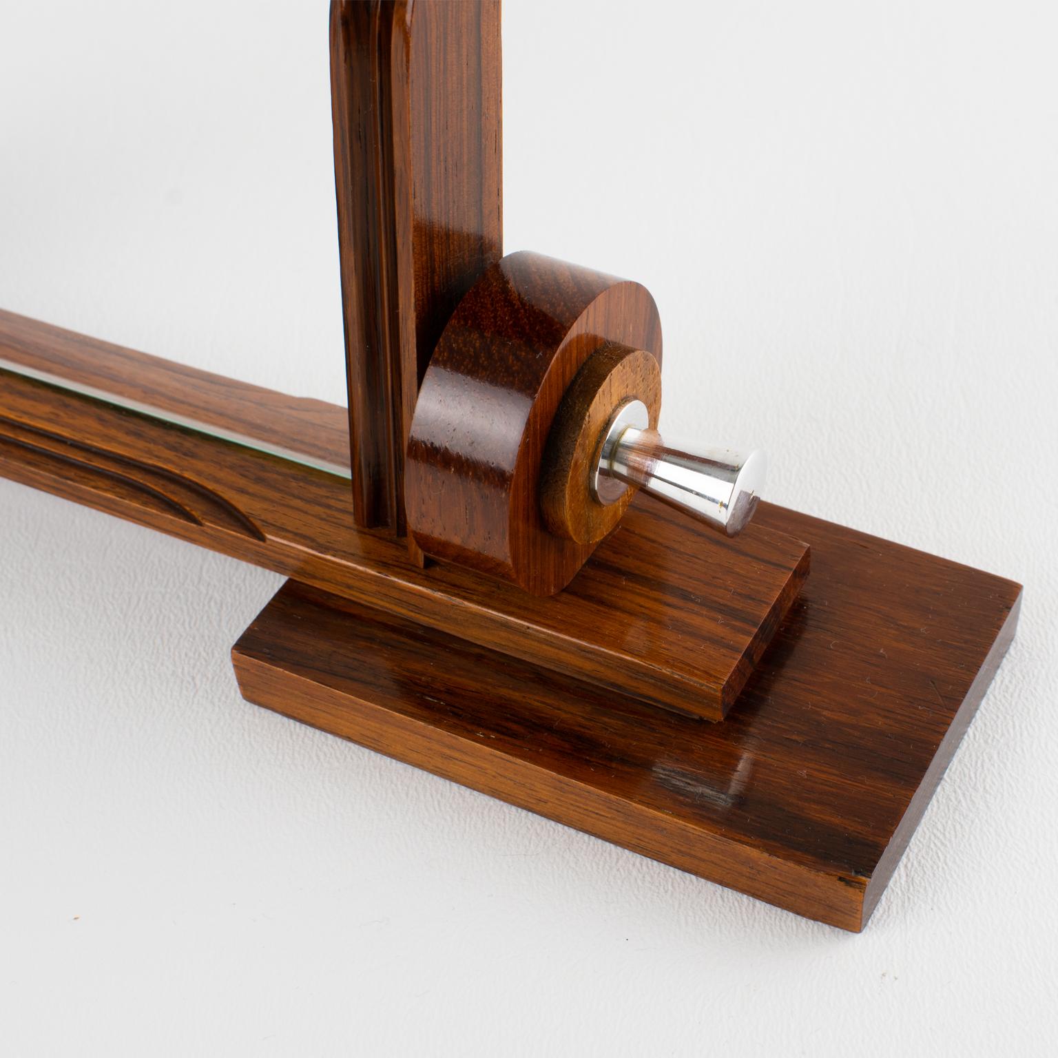 Art Deco Macassar Wood and Chrome Metal Picture Frame, France circa 1930 For Sale 4
