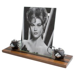 Used Art Deco Macassar Wood and Chrome Picture Frame, France 1930s