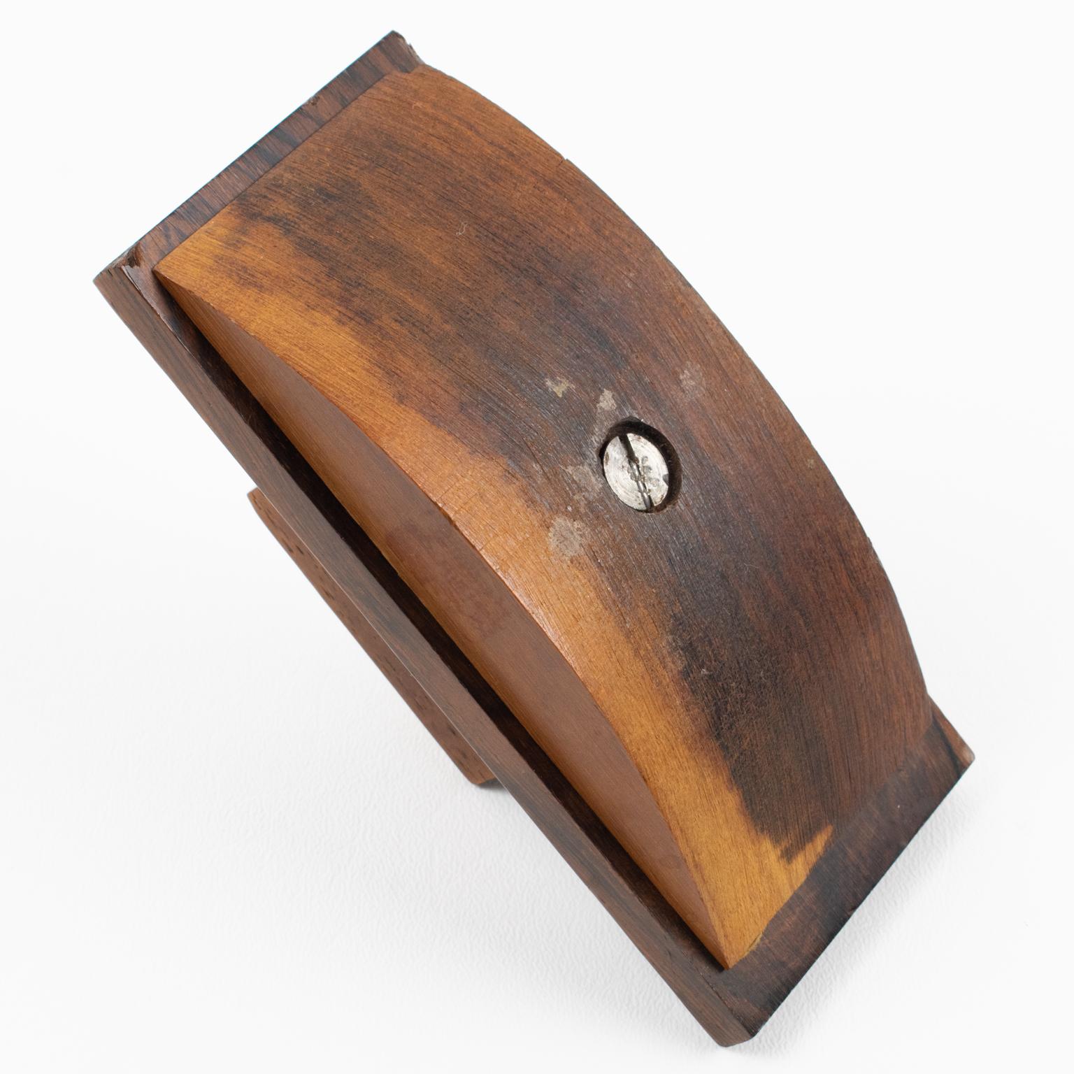 Accessorio da scrivania Art Deco, calamaio e blotter in legno di Macassar e metallo, circa 1930 in vendita 5