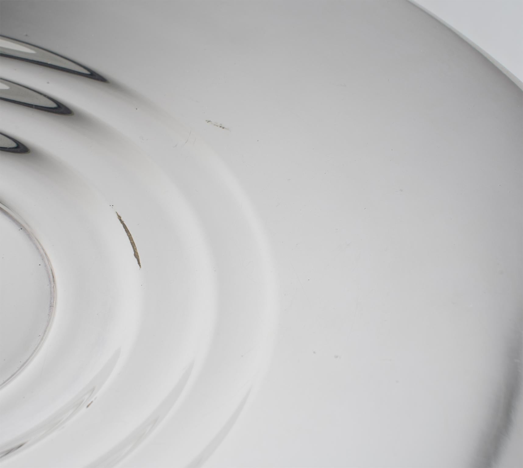 Ciotola centrotavola Art Deco in legno di Macassar e placca d'argento di Orbrille, circa 1930 in vendita 7