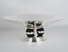 Centre de table Art Déco en Wood Wood et A Silver par Orbrille, circa 1930