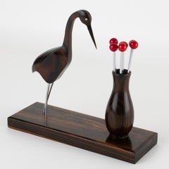 Plettri da cocktail in legno di Macassar Art Carved, Francia, 1930 ca.