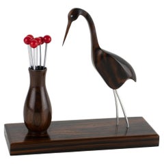 Plettri da cocktail in legno di Macassar Art Carved, Francia, 1930 ca.