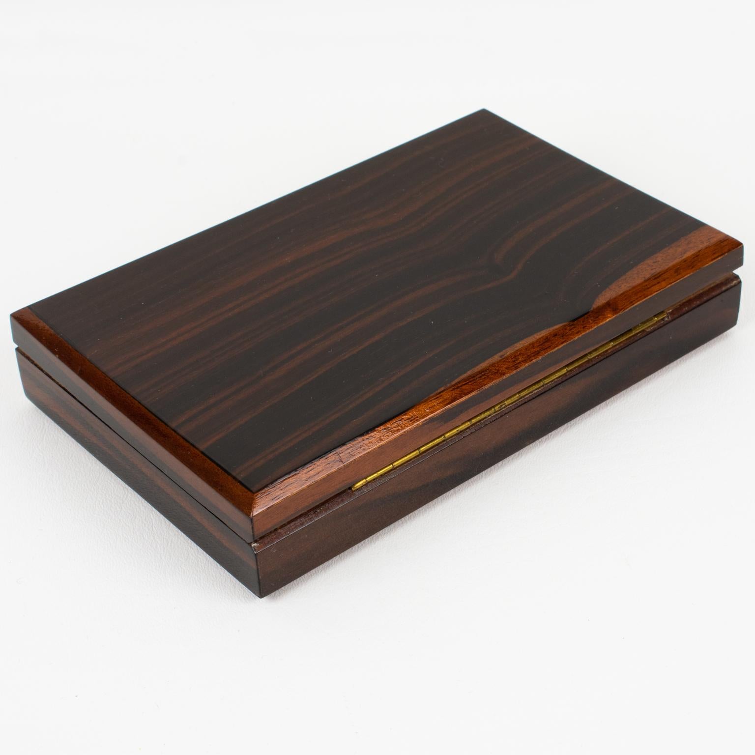 French Art Deco Macassar Wood Decorative Lidded Box, circa 1930 For Sale
