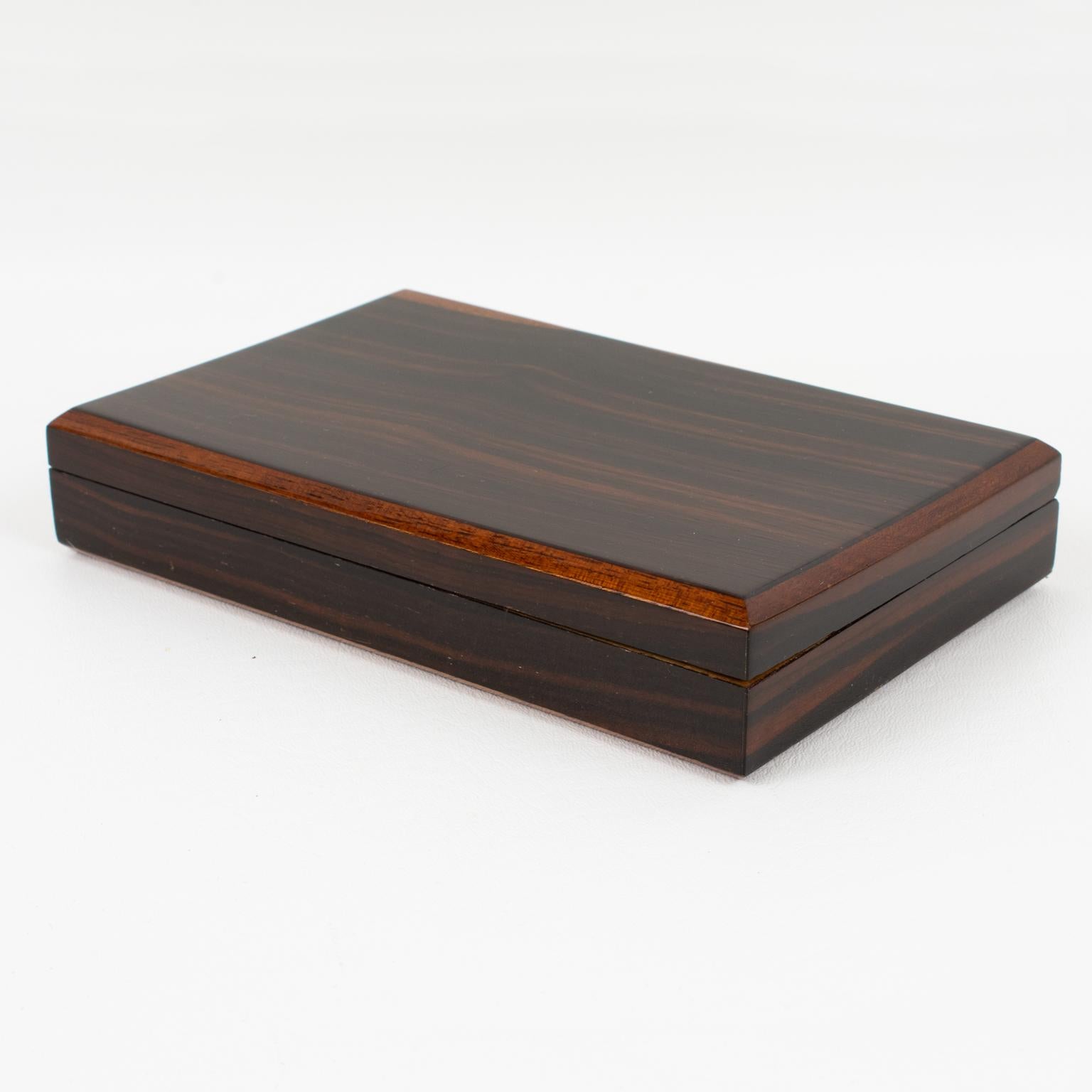 Art Deco Macassar Wood Decorative Lidded Box, circa 1930 For Sale 1