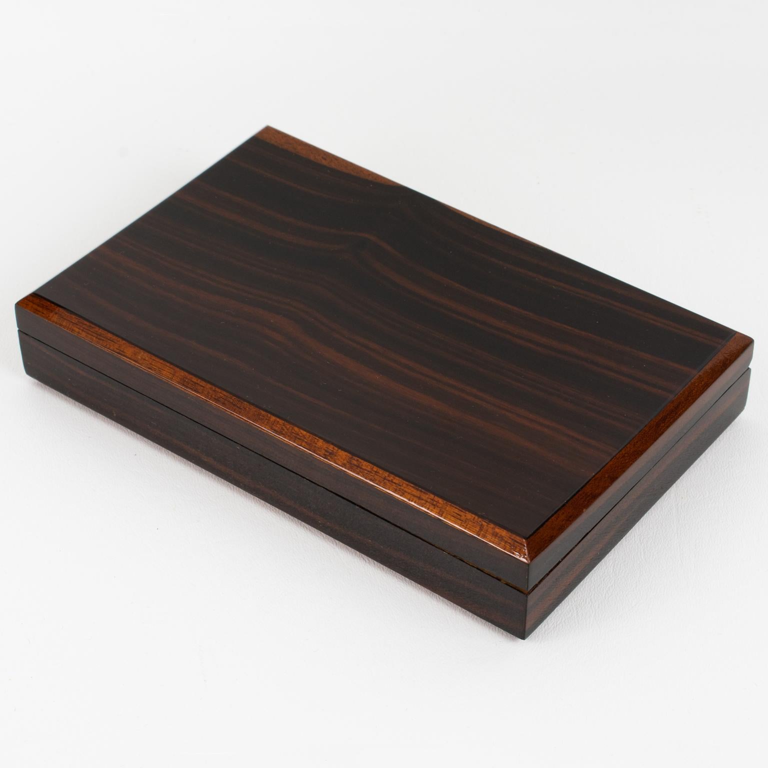 Art Deco Macassar Wood Decorative Lidded Box, circa 1930 For Sale 4