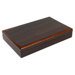 Art Deco Makassar Holz Dekorative Deckeldose, um 1930
