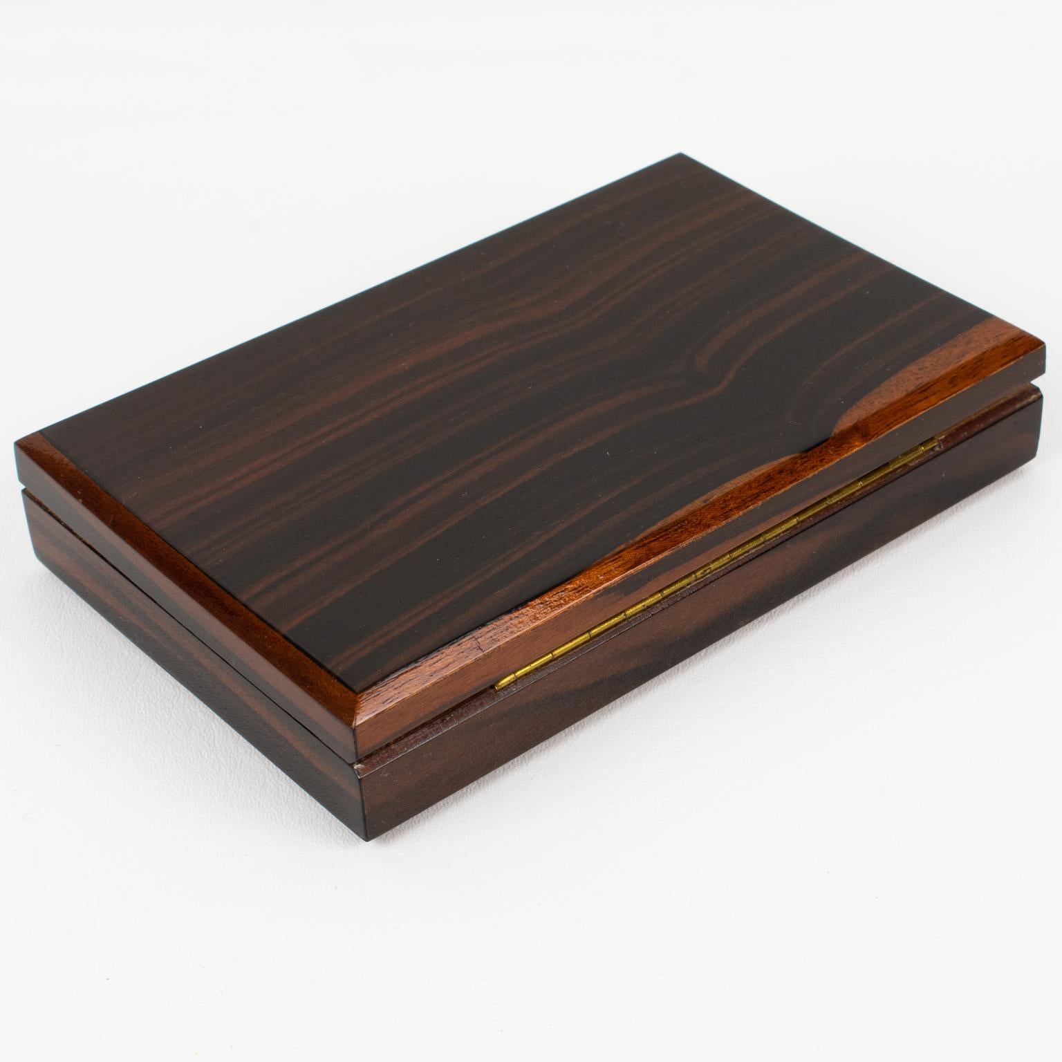 French Art Deco Macassar Wood Decorative Lidded Box, 1930s For Sale