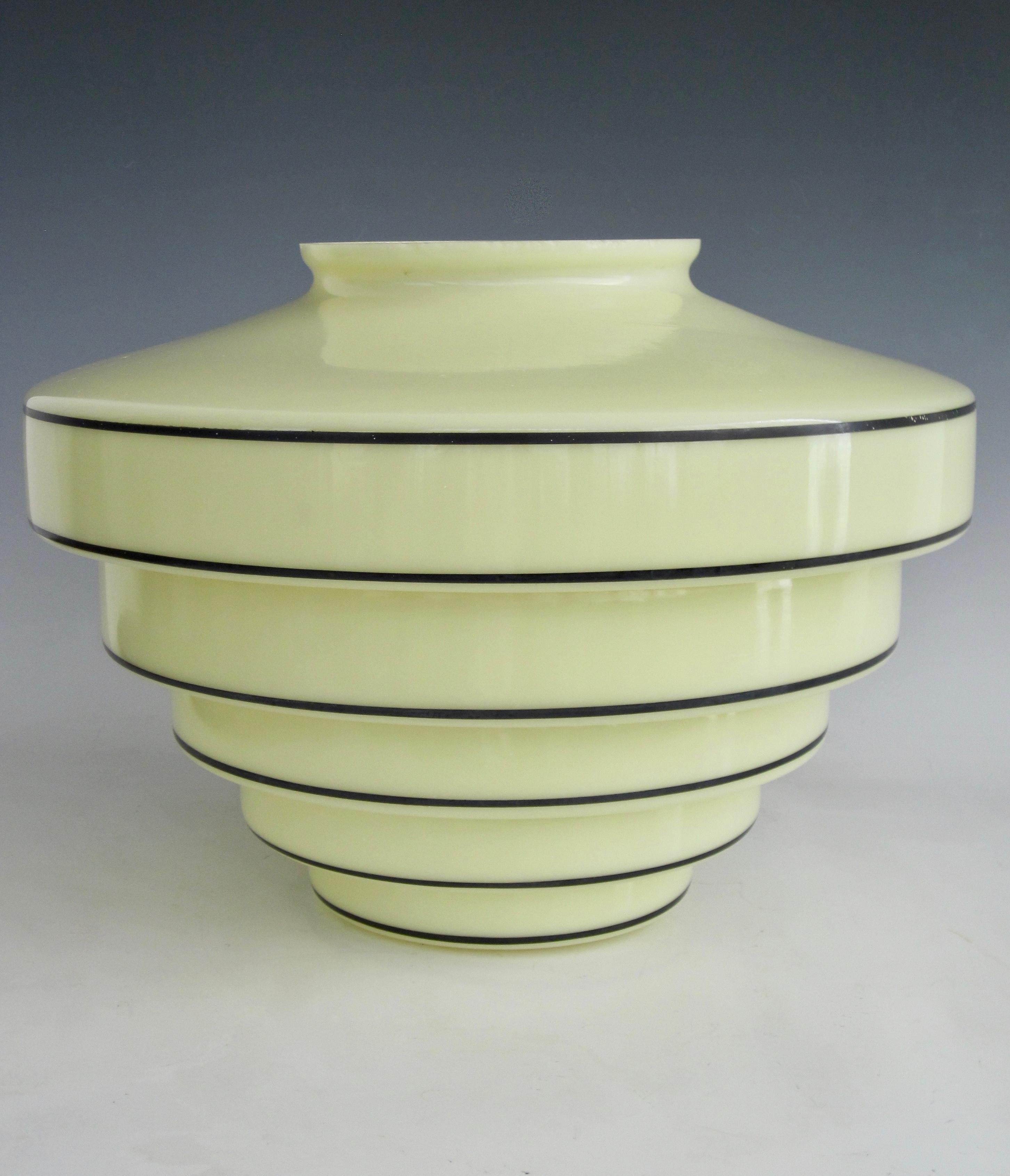 American Art Deco MacBeth-Evans Stepped Custard Glass Globe