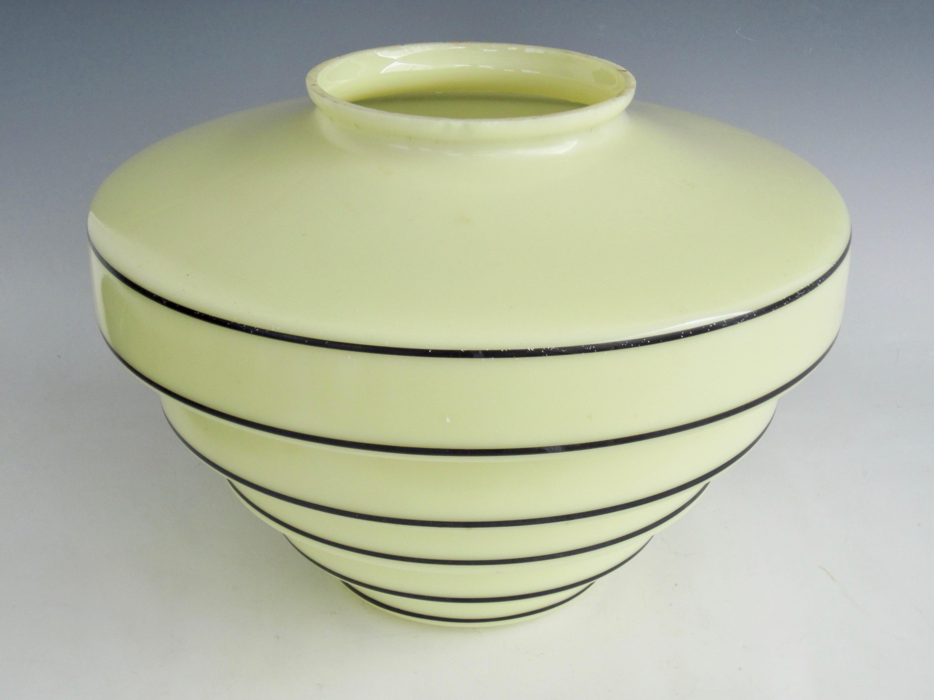 Art Deco MacBeth-Evans Stepped Custard Glass Globe In Good Condition In Ferndale, MI