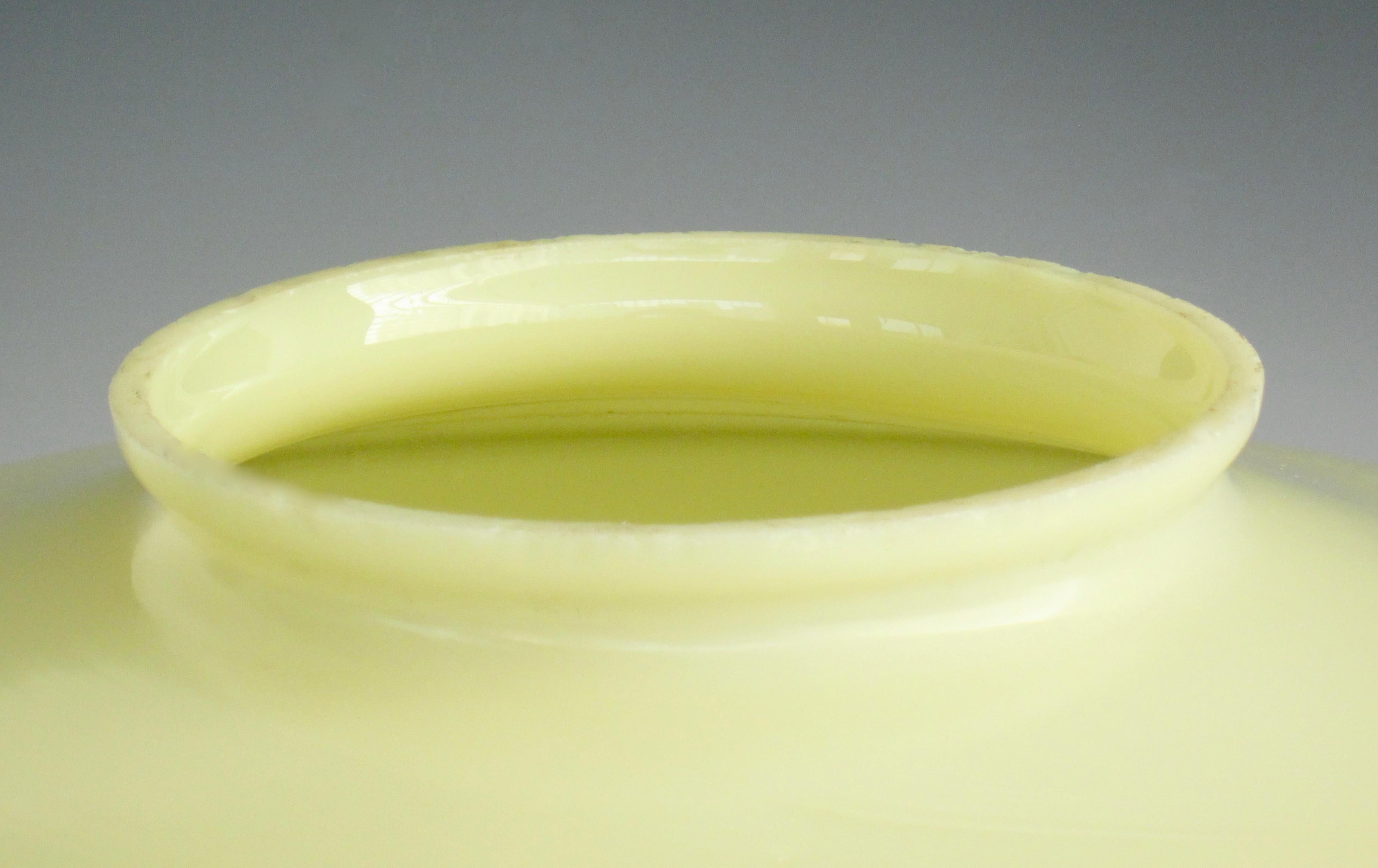 Blown Glass Art Deco MacBeth-Evans Stepped Custard Glass Globe