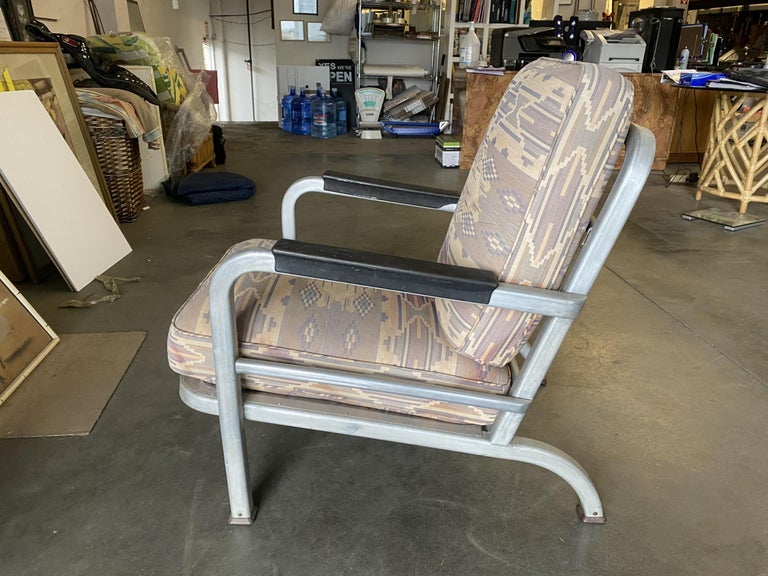 Art Deco Machine Age Aluminum Tublar Lounge Chair For Sale at 1stDibs