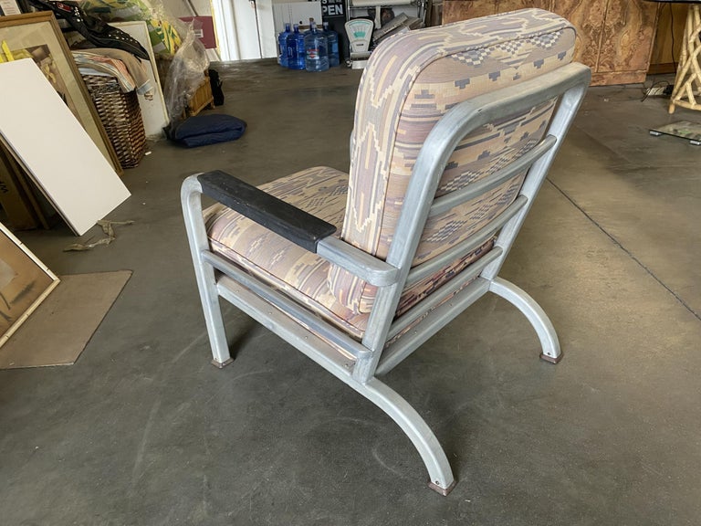Art Deco Machine Age Aluminum Tublar Lounge Chair For Sale at 1stDibs