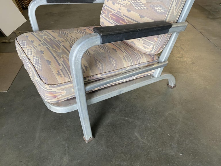Art Deco Machine Age Aluminum Tublar Lounge Chair For Sale at 1stDibs