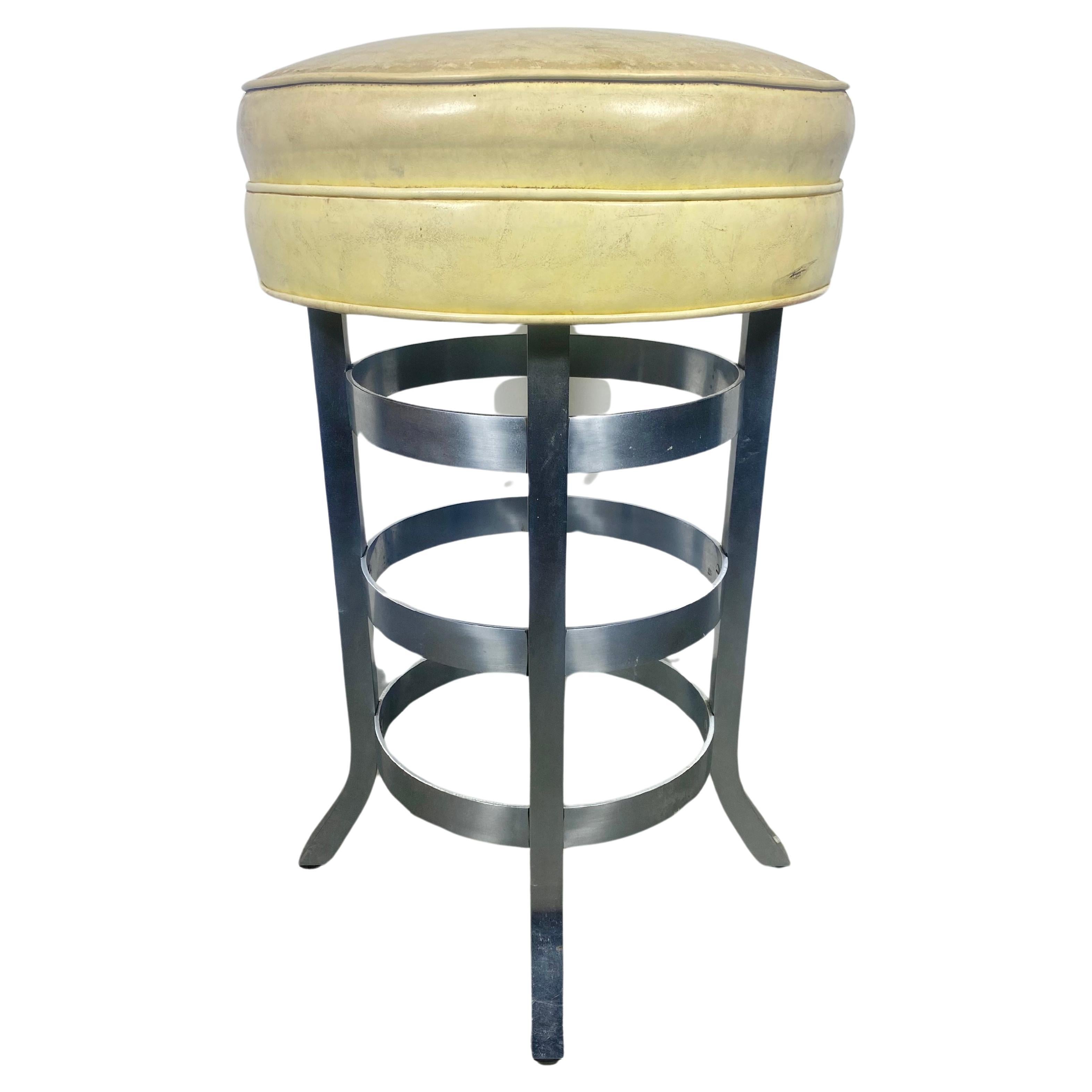 Art Deco / Machine Age bar, counter stool attributed to Gilbert Rhode  For Sale