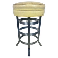 Vintage Art Deco / Machine Age bar, counter stool attributed to Gilbert Rhode 
