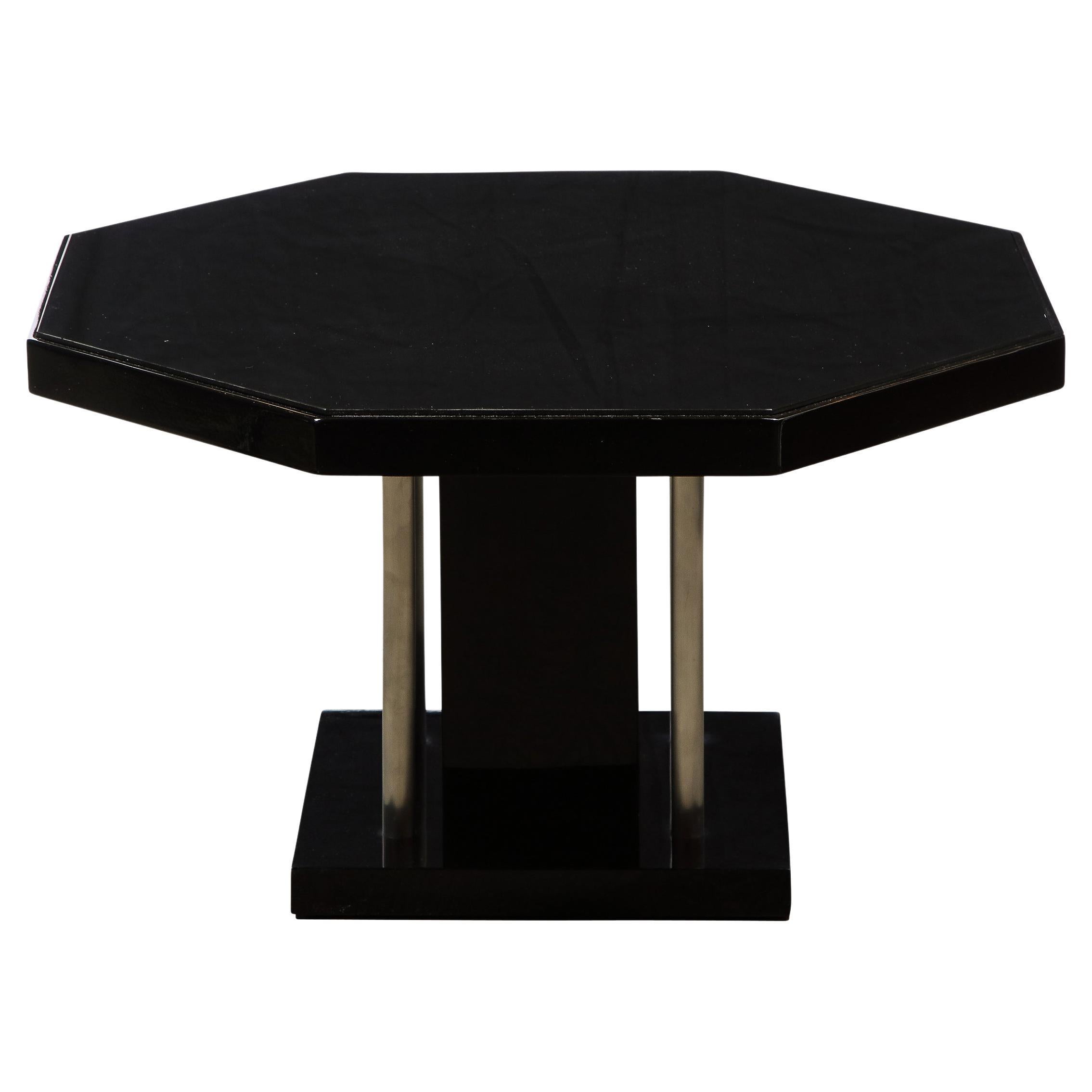 ART DECO SIDE TABLE LAMPENTISCH BEISTELLTISCH COCKTAIL TABLE BLACK LEG TABLE 