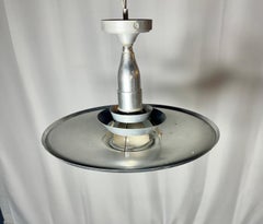 Art Deco, Machine Age Brushed Aluminum "saturn" Hanging Pendant Chandelier