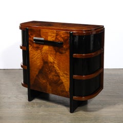 Art Deco Machine Age Cabinet in Book-matched & Burled Walnut by Donald Deskey
