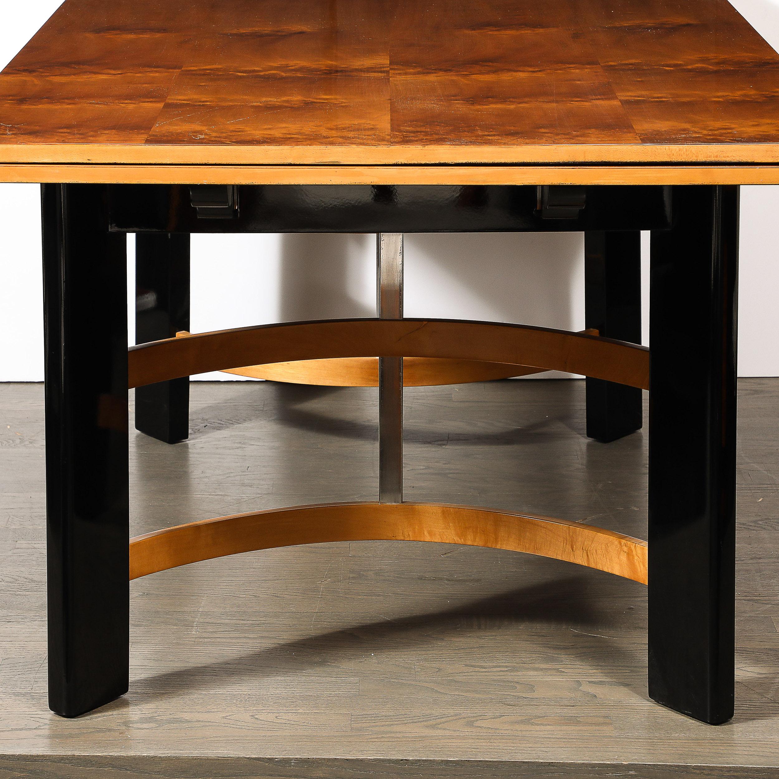 Art Deco Machine Age Carpathian Elm Expanding Leaf Dining Table by Donald Deskey 2