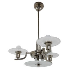 Lampadario Art Deco / Machine Age, 1930, restaurato