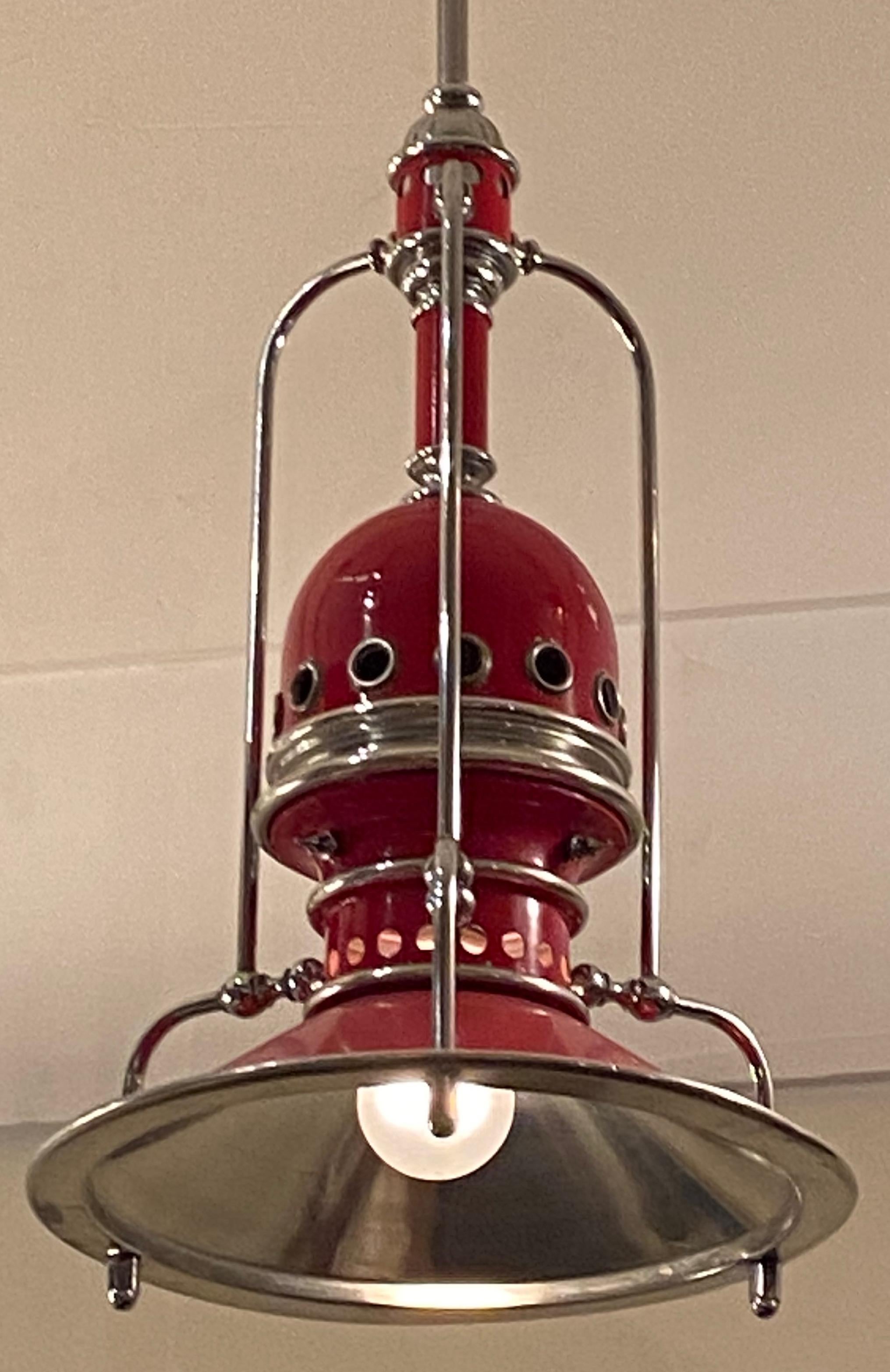 I bought this fixture in Europe over 14 years ago. It is a unique design: industrial, streamline, and modern (steampunk) all wrapped together. I have not seen much lighting like this, certainly not something you see often. When I bought it, I was