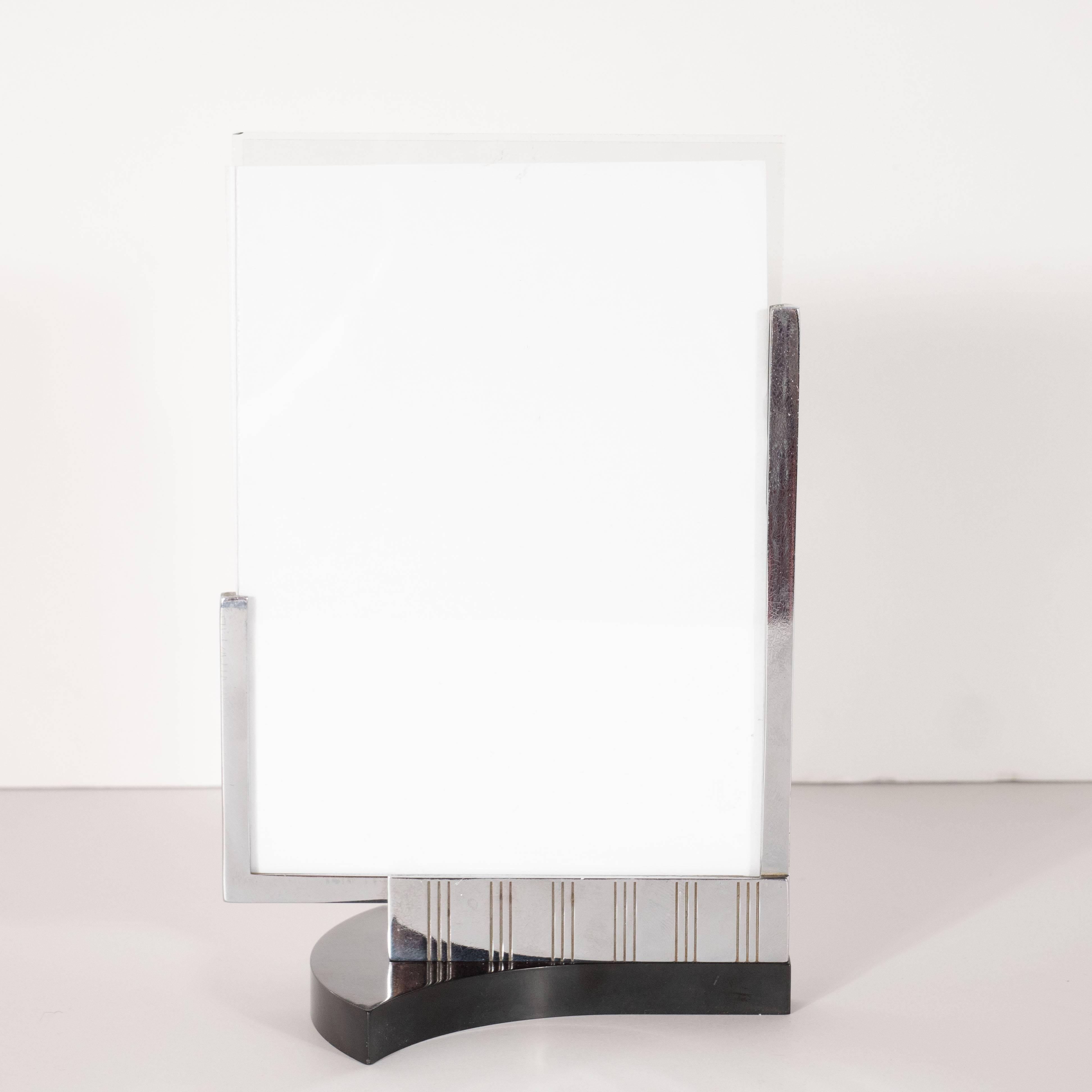 Art Deco Machine Age Chrome and Black Bakelite Picture Frame by Dura Frame 1