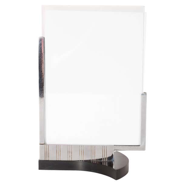 Art Deco Machine Age Chrome and Black Bakelite Picture Frame by Dura ...