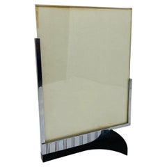 Art Deco Machine Age Chrome and Black Bakelite Picture Photo Frame by Dura Frame