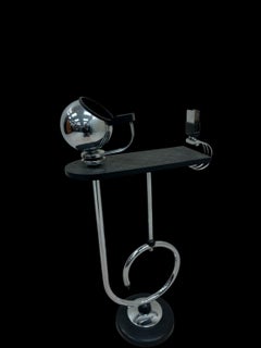 Art Deco Machine Age Chrome Ashtray Table Stand Circa 1930’s