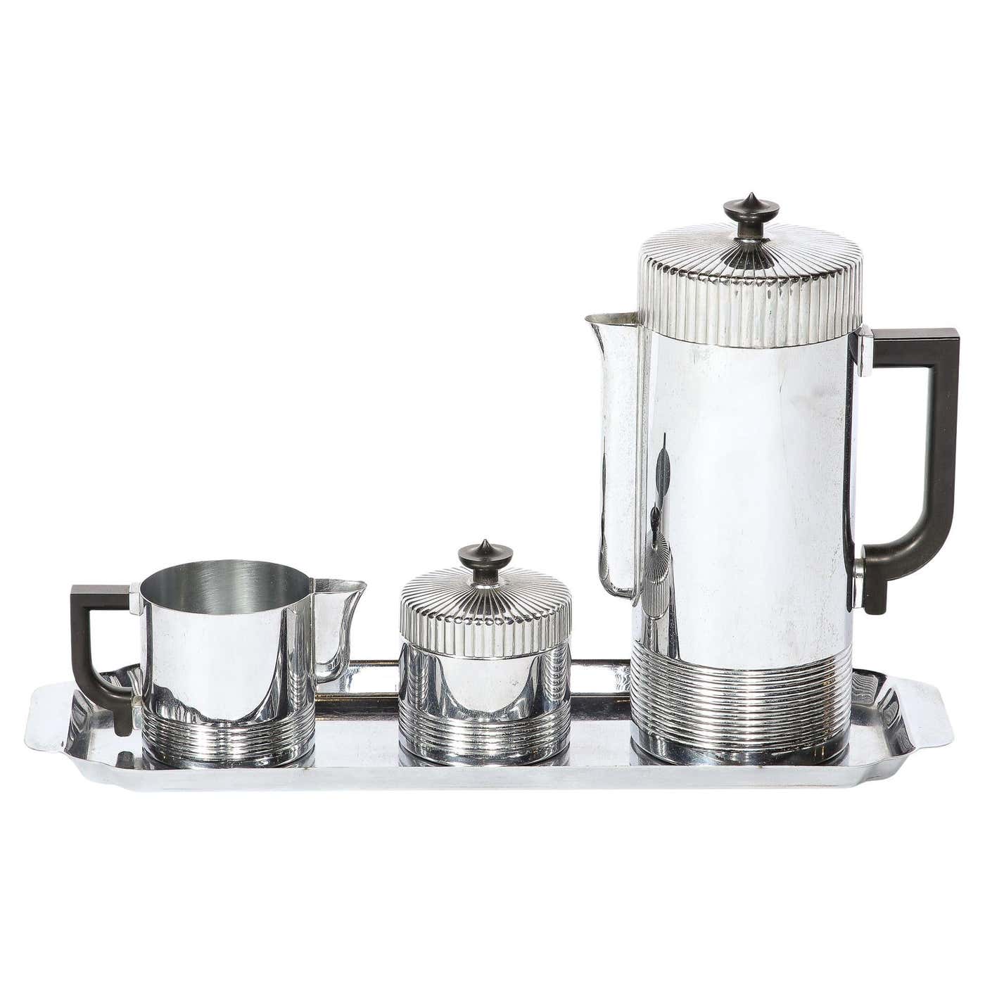 Art Deco Machine Age Chrome Coffee Service with Bakelite Handles by ...