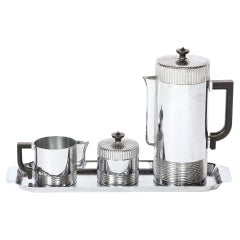 Art Deco Machine Age Chrome Coffee Service with Bakelite Handles by Chase