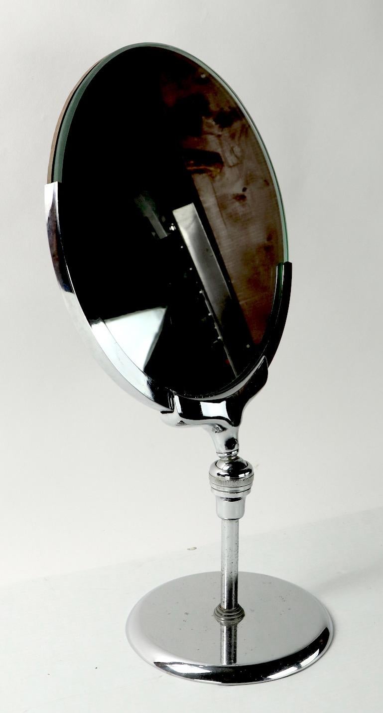 Art Deco Machine Age Chrome Make Up Mirror For Sale 7